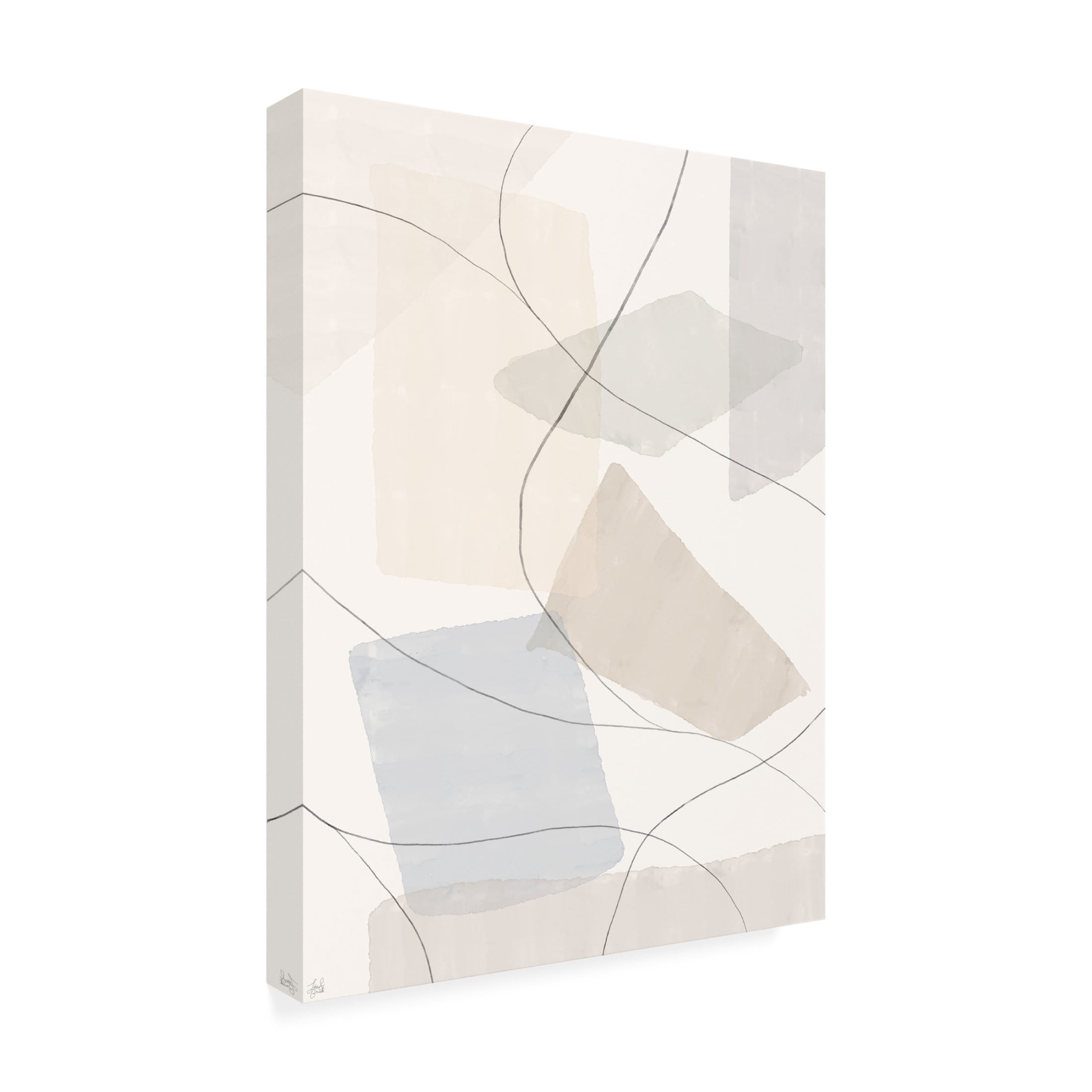 Canvas Wall Art - Line and Brush 'Blocks & Lines 2' Wall Art for Living Room, Bedroom, or Office Décor by Trademark Fine Art - 24 x 32 Inches