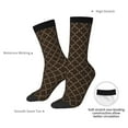 thumbnail image 4 of Cauagu Brown Moroccan Trellis Print Crew Socks for Women and Men,Adult Athletic Running Socks 1-Pair Sports Socks Work Gear Socks with Moisture Wicking, 4 of 6
