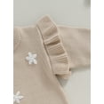 thumbnail image 6 of Bagilaanoe Newborn Baby Girls Knitted Romper Sweater Long Sleeve Bodysuits Floral Embroidery Pullover 3M 6M 12M 18M Infant Warm Jumpers Tops Fall Loose Knitwear, 6 of 8