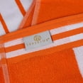 thumbnail image 6 of Superior Cotton Striped Oversized Beach Towel, 34" x 64", Orange, 6 of 12