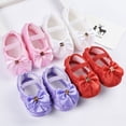 thumbnail image 2 of Sunloudy, zapatos de princesa de suela blanda para bebés, zapatos de cuna de satén con lazo de flores para niñas, bonitas sandalias antideslizantes de encaje para niños de 0 a 18 M Sunloudy Color sólido, 2 of 5