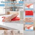thumbnail image 4 of 2 Pcs Oven Mitts Non-Slip Cotton Mitts Set for Kitchen Baking Cooking,Boho Orange And White Floral Pattern, 4 of 7