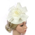 thumbnail image 3 of Chapeau Fascinateur pour Femmes Fleur à Double Usage Serre-Tête Derby Chapeau Fascinateur Pince à Cheveux, 3 of 10