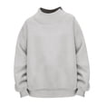 thumbnail image 5 of Gray Hoodies for Women Mock Neck Sweatshirt Women Fall Fashion Oversized Turtleneck Pullover Fleece Long Sleeve Sweatshirts Tops, 5 of 6