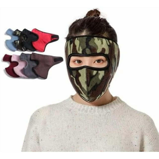 HUGFEGWE Winter Fleece Mask Warm Mask,Full Cover Face Mask Outdoor Windproof Mask Breathable Thickened Dustproof Reusable Mask CJB91-11993
