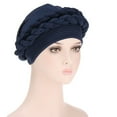 thumbnail image 2 of MSJUHEG Wig Cap Hats for Women Baseball Cap Women Muslim Turban Hat Cancer Chemo Cap Hair Bonnet Head Scarf Wrap Cover Hats for Men Fascinators Hats for Women Polyester 1PC Hat Navy One Size, 2 of 2