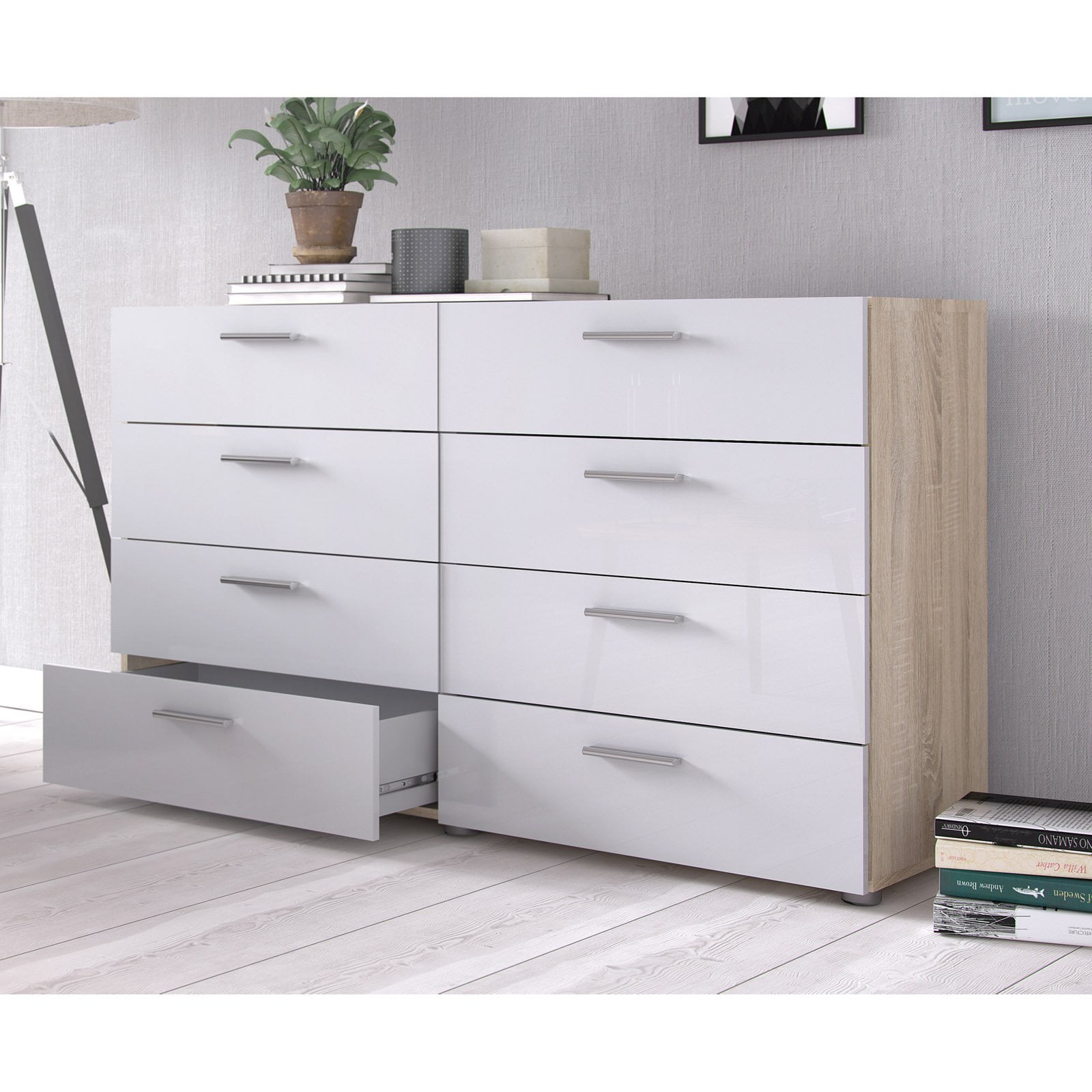 White double dresser 8 drawer outlet