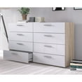 thumbnail image 6 of Tvilum Loft 8 Drawer Double Dresser for Adults, Oak Structure and White High Gloss, 6 of 12