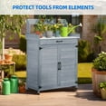 thumbnail image 5 of Dextrus 51.5″H Outdoor Potting Bench Table, All Weather Wooden Storage Cabinet with Drawer and Removable Plate, Gray, 5 of 6