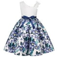 thumbnail image 3 of Karoyedx Dress for Girls A-Line Halter Dress Junior Bridesmaid Flower Girl Flowy Chiffon Maxi Dresses Wedding Party Pageant Gown Blue Size,5-6 Years, 3 of 6