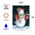 thumbnail image 2 of Toland Home Garden Snowcane Snowman Winter Flag Double Sided 12x18 Inch, 2 of 5