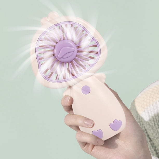 Mini ventilador portátil recargable USB • 3 velocidades • 8,5 horas de duración • Ventilador portátil de bolsillo con cordón para viajes y acampada