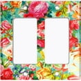 thumbnail image 6 of Metal Light Switch Plate Outlet Cover Colorful Rose Leaves Wallpaper ROS045, 6 of 13