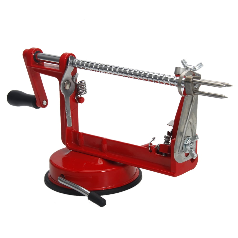 3in1 Stainless Steel Handcranking Apple Peeler Slicer Peeler Red