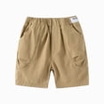 thumbnail image 1 of Ymyiu Shorts pour Garçons Short pour Hommes à Évacuation de l'Humidité, devant Plat, Microfibre Extensible, Short de Performance 2T 3T (Kaki, 2-3 Ans), 1 of 4