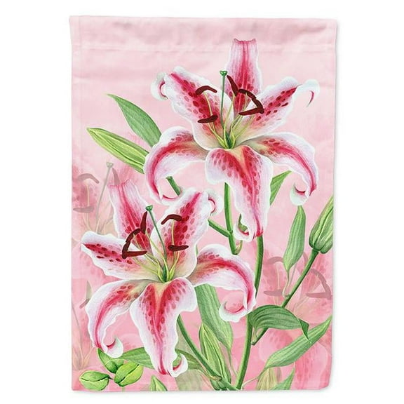Pink Lillies Flag Canvas House Size