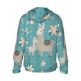 thumbnail image 3 of Kll Teal Mama Llama Print Men'S Women’s Upf 50+ Sun Protection Outdoor Hoodie Jacket Long Sleeve Fishing Hiking Performance Shirt- X-Large, 3 of 8