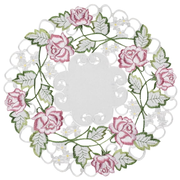 Pink Rose Doily (15" RD)