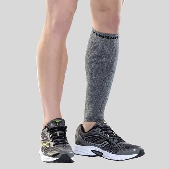 Zensah - Leg Sleeves Calf Guards-Singles Heather Grey SM/MD