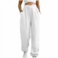 thumbnail image 7 of Admvng Women's Sweatpants Solid Color Elastic Waist Close Slant Pocket Sweatpants Trousers, Size S-2XL, 7 of 7