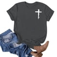 thumbnail image 4 of Vekome Summer Shirts for Women Plus Size Short Sleeve Pullover Tops Crewneck Casual Tee Shirts Graphic Blouses Gray S, 4 of 5