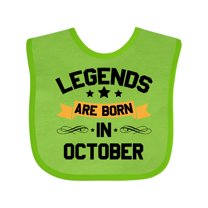 Inktastic Legends Are Born in October Boys or Girls Baby Bib
