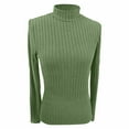 thumbnail image 4 of JIAYUE Women's Sweater Solid Color High Neck Ribbed Knit Pullover Slim Fit Long Sleeve Casual Wear And Daily Outfits With Comfortable Stretch Fabric Leisure Female Tops, 4 of 5