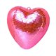 thumbnail image 3 of Colgante con forma de bola de discoteca en forma de corazón y cristal espejado, con cadena decorativa y colgante flexible. Rosa, 3 of 9