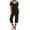 Black, variant on Iyufng Womens Pajamas Set Loungewear Sets,V-neck Short Sleeve Pajamas Tops and Capri Pants Casual Pajamas with Pocket,Sleepwear Sets for Women,S-XXL
