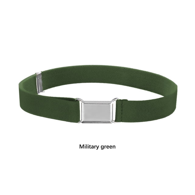 1 Ensemble Design Simple Ceinture Élastique pour Enfants Garçons Filles Boucle Réglable Ceinture Extensible Réutilisable Lavable Accessoires de Vêtements Jeans Vert