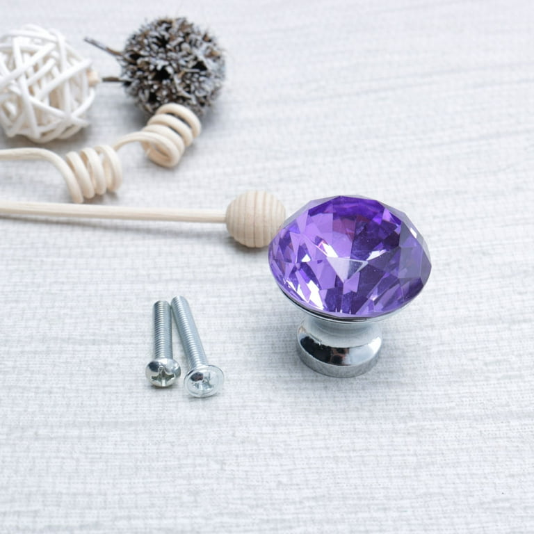 purple crystal dresser knobs Purple Crystal Cabinet Knobs 6-Pack for Vanities