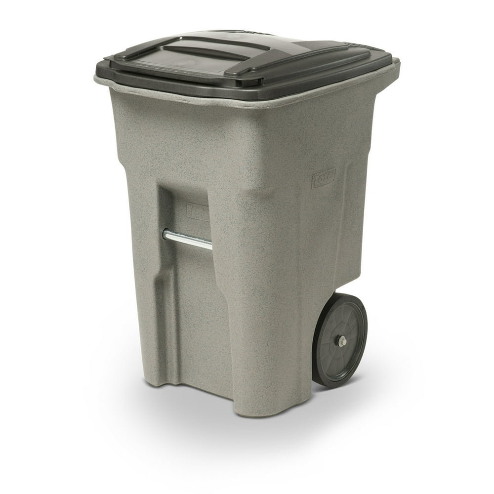 Toter 48 Gal. Trash Can Graystone with Quiet Wheels and Lid Walmart