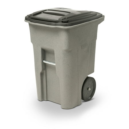 Toter 48 Gal. Trash Can Graystone with Quiet Wheels and Lid