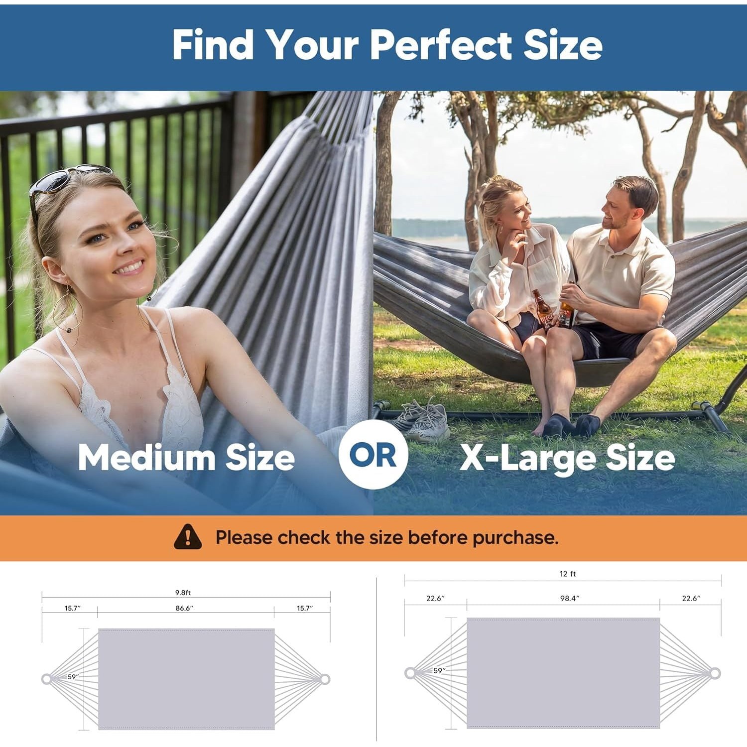 Portable Tree Hammock, Double Hammocks 2 Person with Outer Bag