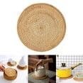 thumbnail image 3 of veasfak Heat Insulation Round Coaster Coffee Tea Cup Rattan Placemat Pad 20cm, 3 of 9