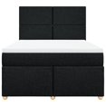 Box spring bed with mattress black 160x200 cm fabric