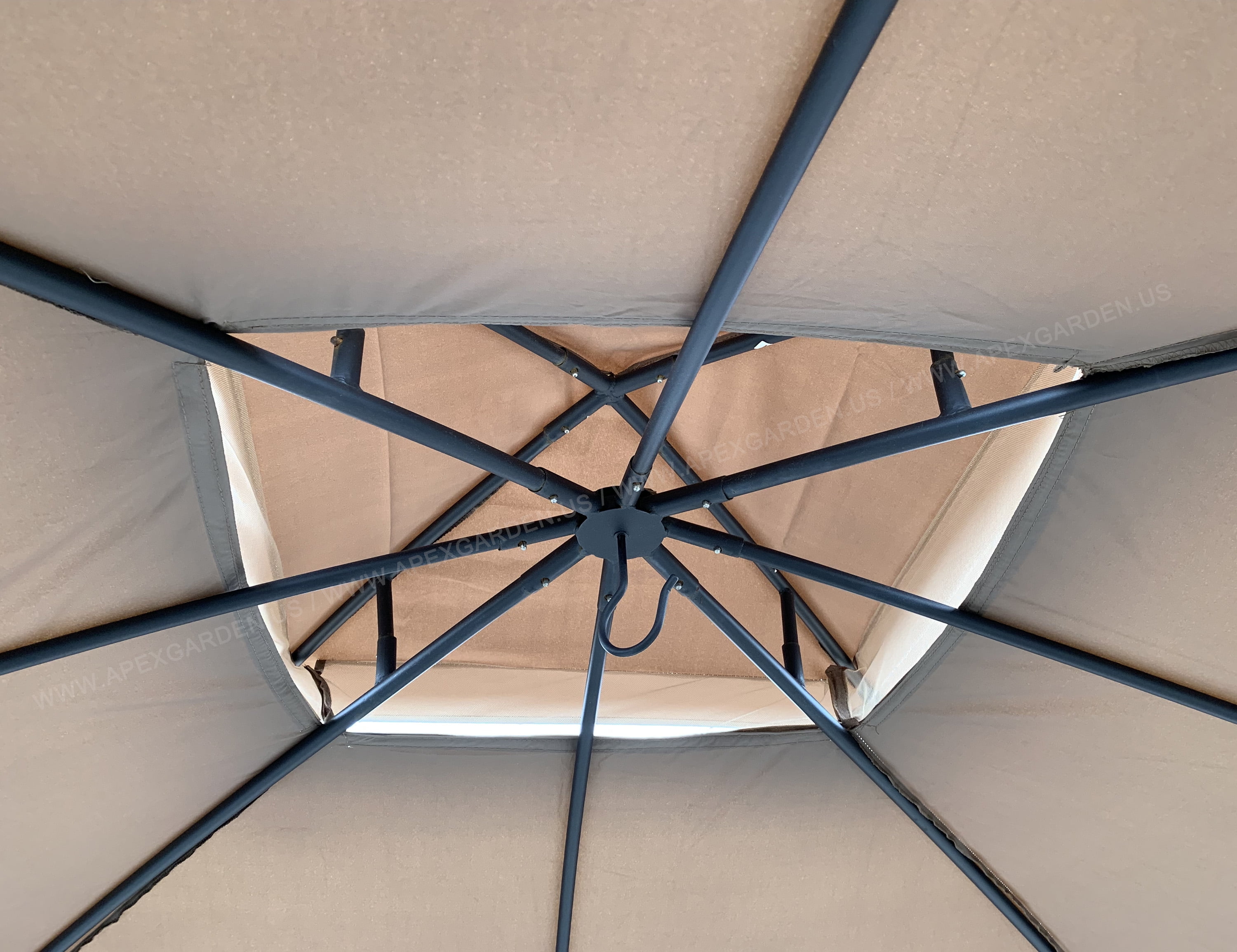 APEX GARDEN Replacement Canopy Top for Garden Treasures 10' x 10' Brown Metal Square Semi-Gazebo Model #L-GZ038PST-F
