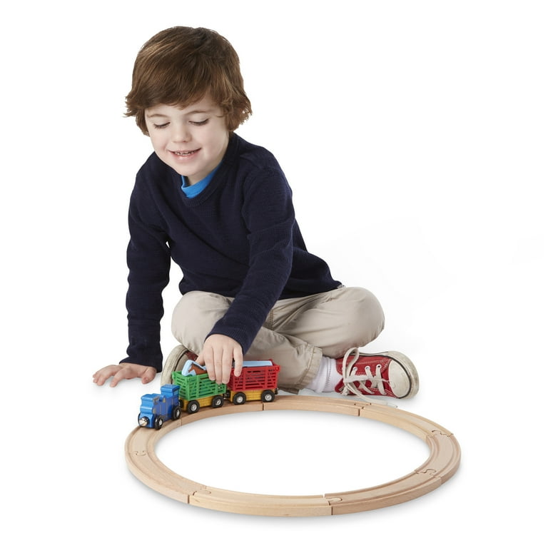 Melissa Doug Farm Animal Wooden Train Set 12 pcs Walmart