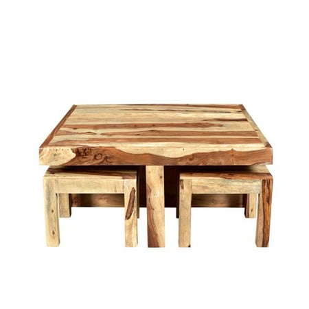 Loon Peak Mckenzie Coffee Table With 4 Nested Stools Loon Peak Mckenzie Coffee Table With 4 Nested Stools
