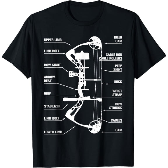 Anatomy of Archery Bow Hunting - Bowhunting T-Shirt