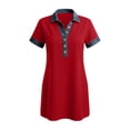 thumbnail image 5 of Ovbmpzd Womens&nbsp;Dresses&nbsp;Summer Solid Red Botton Collared Collared Classic Fit Mini Dresses Womens&nbsp;Dresses,M, 5 of 5