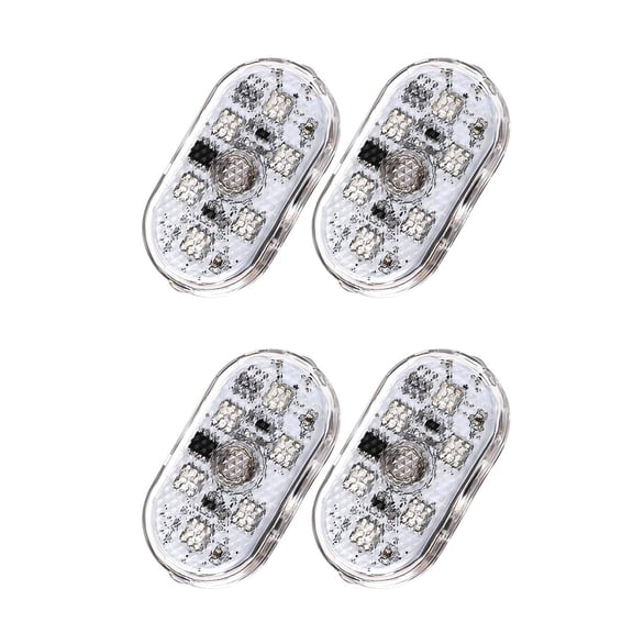 4 PCS Car LED Lights Interior Wireless, Super Bright 7 Colors Auto Interior Ambient Light with 6 Bright LED Lamp Beads, Portable USB Rechargeable Car Led Night Light for Vehicle Decor