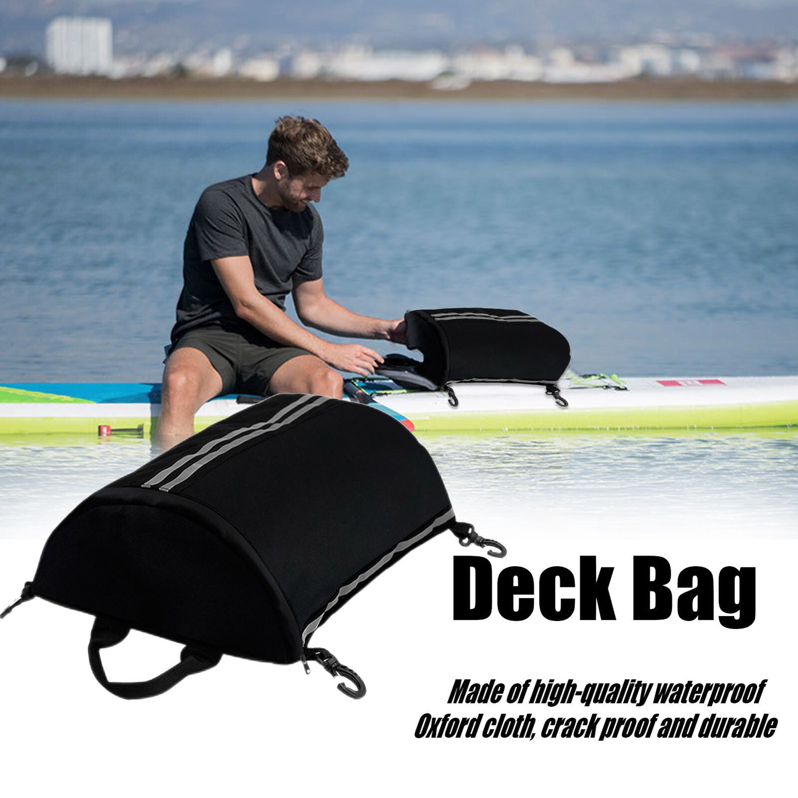 Durable Paddle Deck Storage Bag, Mesh Deck Zipper Bag for Kayaks, Deck Bag