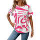 thumbnail image 3 of Blusa de Verano para Mujer, Estilo Túnica Informal, Elegante, con Cuello Asimétrico, Corta y Botones, Color Rosa, Talla M, 3 of 9