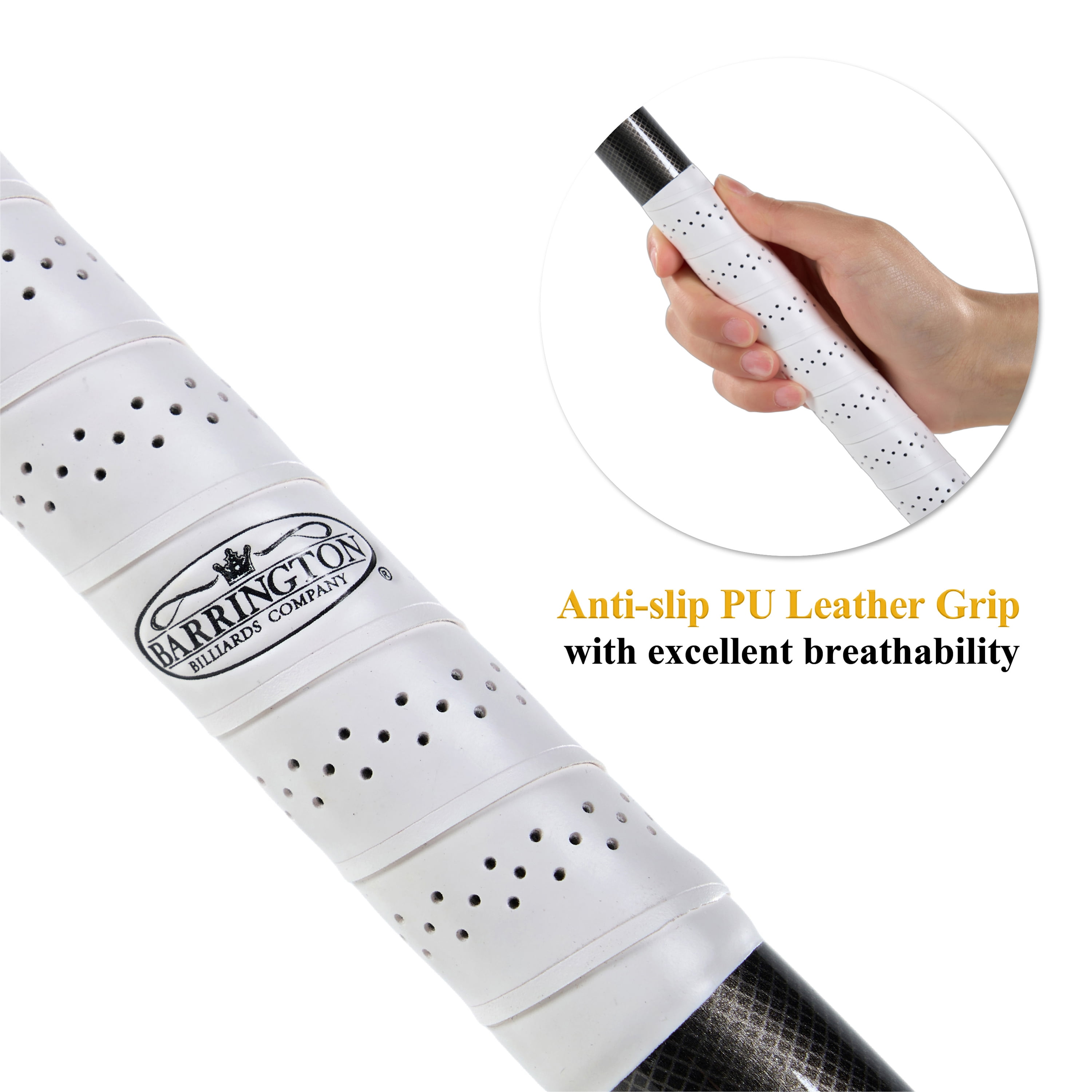 Barrington Billiards Titanium 58-inch Carbon Fiber Two-Piece Pool Cue with Quick-Release Joint and Anti-Slip Grip