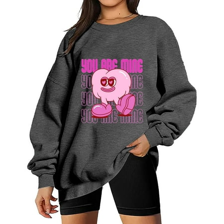 Women Sweatshirts Long Sleeve Sweatshirt for Womens Pullover Grey Sweatshirt Women Fall Clothes Women Streetwear Clothes