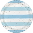 thumbnail image 1 of Creative Converting 346291 9 in. Foil Celebration Dinner Plates, Blue & Silver - 96 Count, 1 of 1