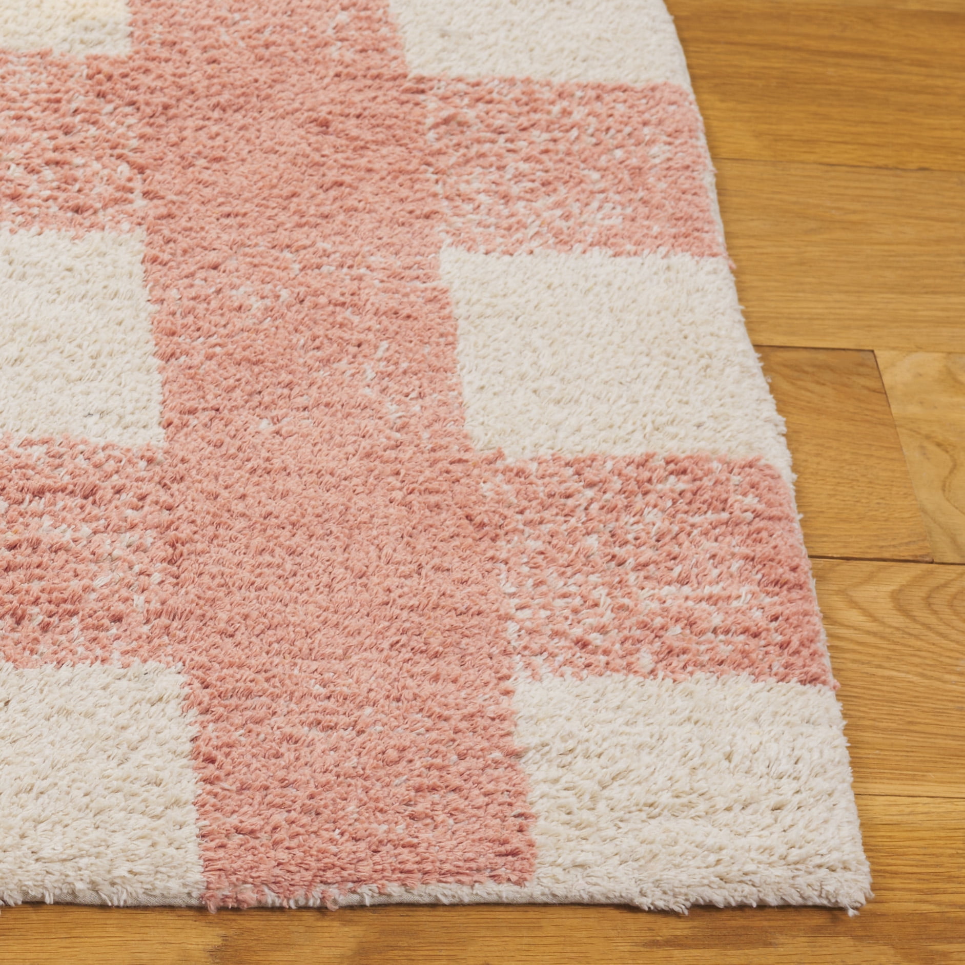 SAFAVIEH Easy Care Maggie Plaid Area Rug, Ivory/Rust, 8' x 10'