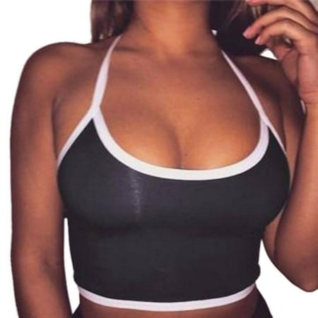 

Women Boho Tank Bustier Bra Vest Crop Top Bralette Blouse Cami Black L CHMORA