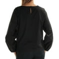 thumbnail image 4 of INC Womens Black Embellished Floral Long Sleeve Scoop Neck Tunic Top L, 4 of 4